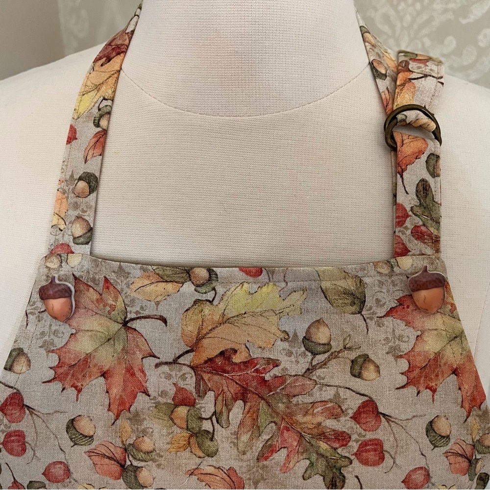 Handcrafted Fall Acorn And Leaf Print Apron - image 6